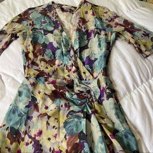 Etro floral midi dress with wrap front
